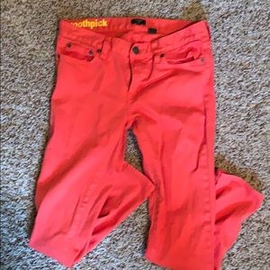 JCrew Orange Toothpick Jeans